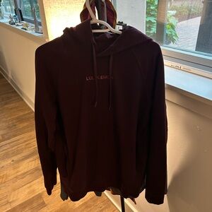 Men’s burgandy city sweat lulu lemon hoodie, size SMALL